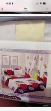 King Floral Multicolor Comforter Set w/ Matching Curtains Pillow Shams