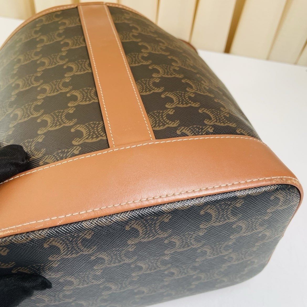 Authentic Celine Triomphe Monogram Bucket Bag – B… - image 13