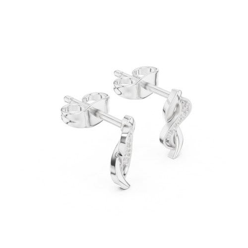 Certified Natural VVS1 D Diamond Round Cut Odalia Stud Earrings 14k Gold Over - Picture 6 of 12