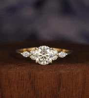 4ct Round Cut Moissanite/VVS1 Wedding Band Ring 925 Yellow Sterling Silver