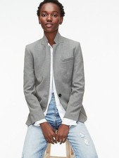 J. Crew K5964 Regent Heather Gray Stand-Collar 4 season Women's Stretch Blazer 6