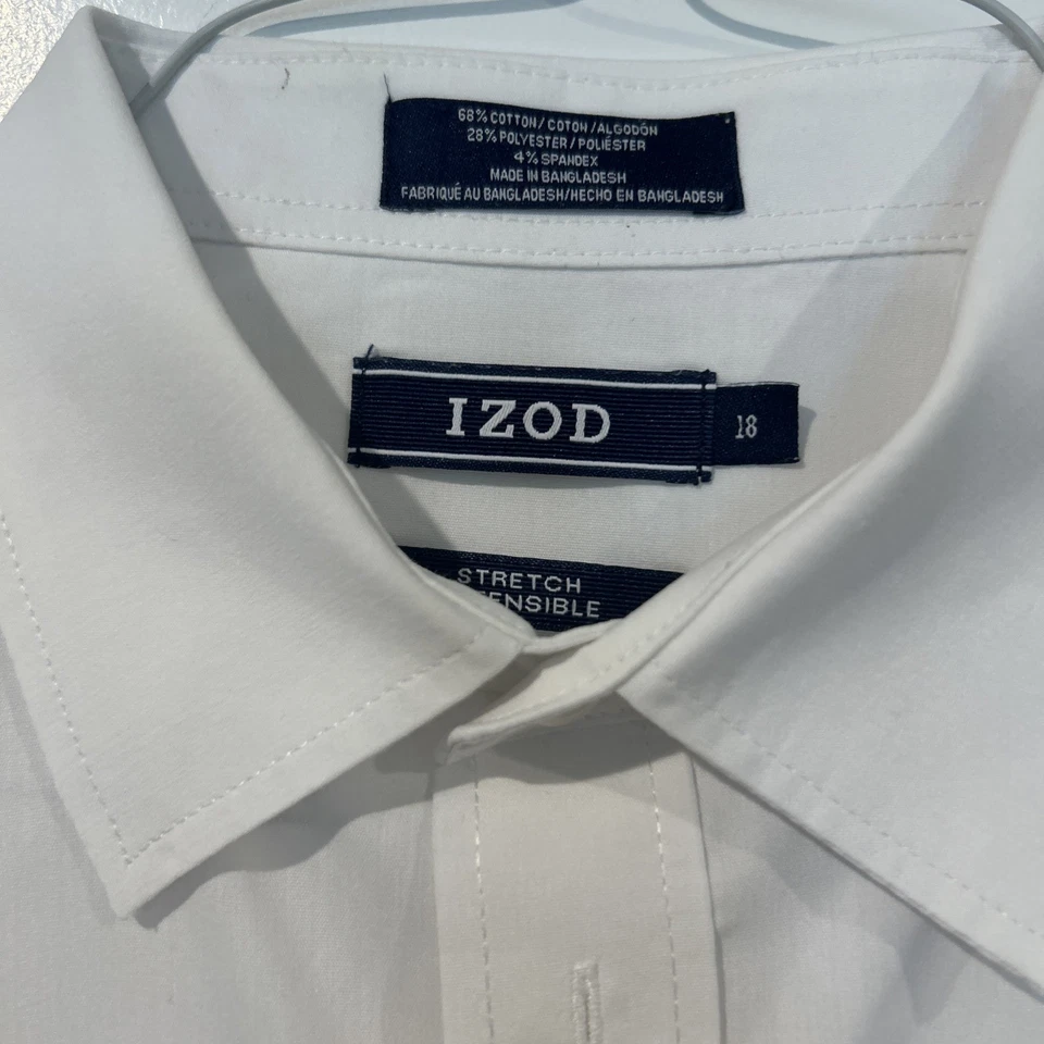 男孩款 Izod 尺码 18 白色纽扣礼服衬衫 — 第 3/3 张图片