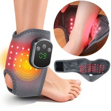 Electric Foot and Ankle Massager Red Light Therapy Heating Vibration Pain Relief