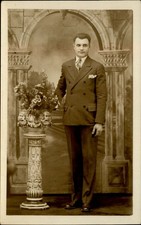 RPPC Detroit MI dapper man double breasted suit Artin Studio 1924-49 photo PC