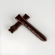 Jacques Lemans 20mm Genuine Alligator Watch Strap - Dark Brown Glossy 