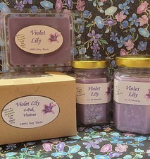 NEW Hand Poured Scents All Natural Soy Candles Tarts Votives - Violet Lily