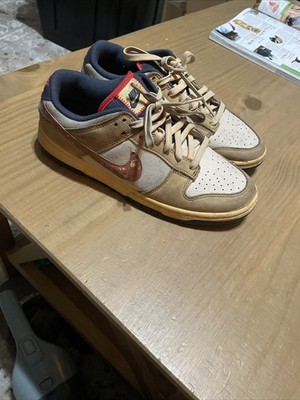 Nike Dunk Low Beige Navy Red Sneakers Men's SIZE 8 