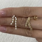 1ct Pear Drop Earrings Yellow Gold 14K Labcreated Diamond F/VS — photo 9