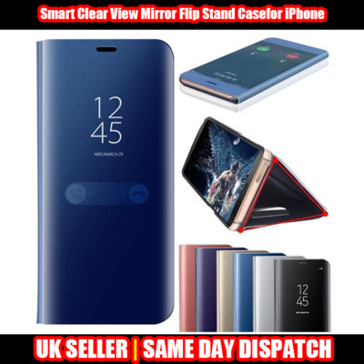 Smart Clear View Mirror Flip Stand Case für iPhone 6 7 8+ 11 Pro XS Max