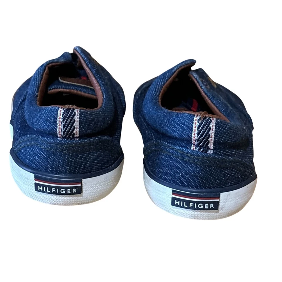 Tommy Hilfiger Denim Zapatilla Azul Tenis Zapato Vestido Oscuro Con Cordones Niño Pequeño Niños 9 Foto 4 de 4