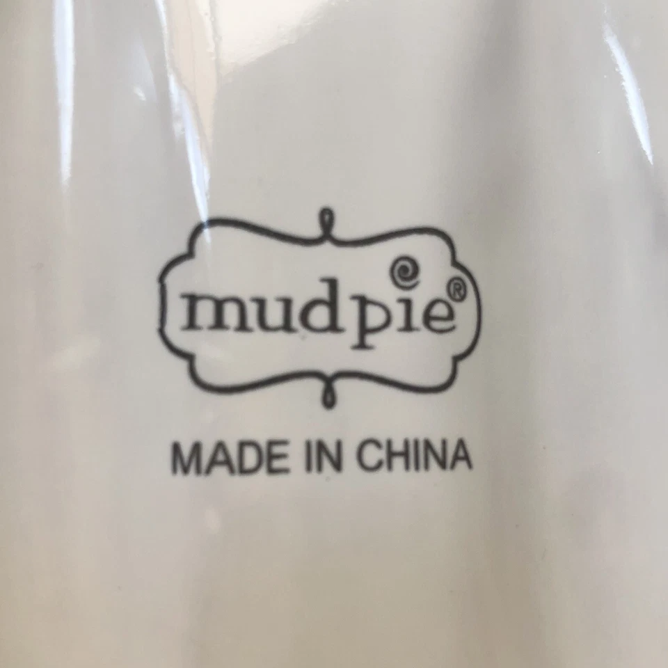 Mud Pie White Terracotta Clay Square Dish Plate 8" Raised 3D Fish Coastal Decor - Image 3 of 4