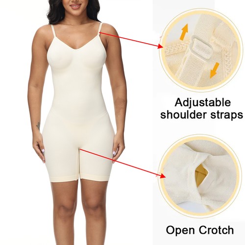 Women Seamless Backless Tummy Control Shapewear Butt Lift Bodysuit Cami Jumpsuit - Picture 29 of 30