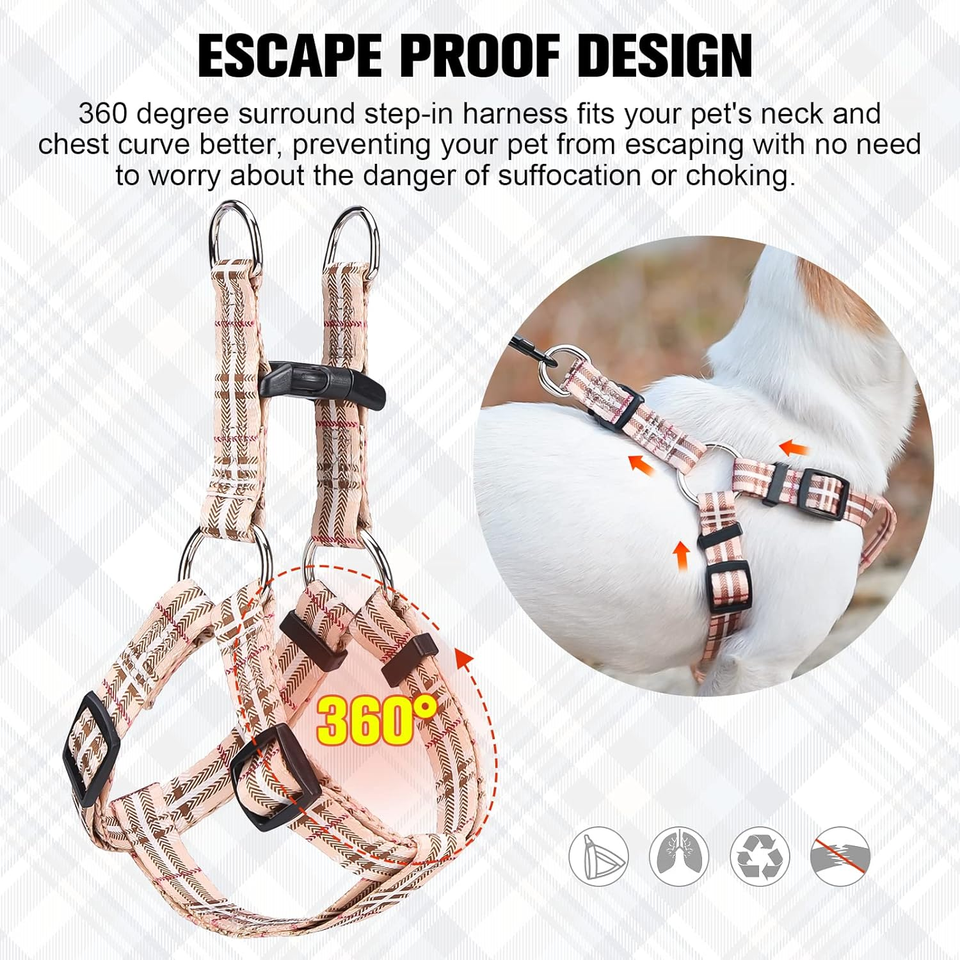 No Pull Small Dog Harness and Leash Set, No Chock Puppy Step in Vest