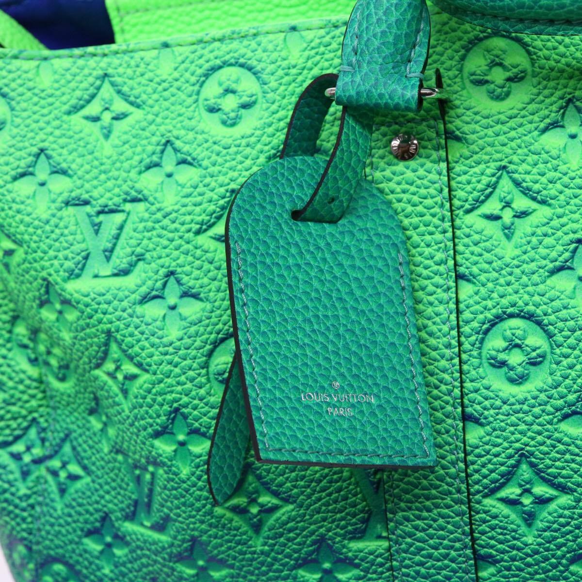 LOUIS VUITTON Monogram Illusion Keepall Tote Bag Neon Green