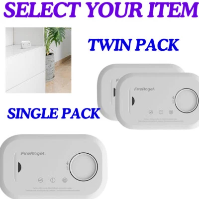 FireAngel Carbon Monoxide Alarm and Detector Alarm for Home Monitor with Test Bu
