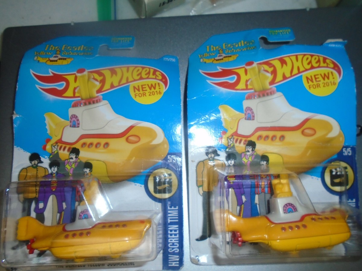 2x 2016 Hot Wheels HW SCREEN TIME 5/5 The Beatles Yellow Submarine