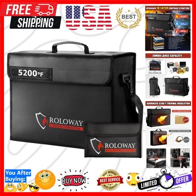 Spacious Fireproof Bag for Valuables - Enhanced Security & Water Resistance