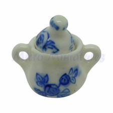 Dolls House Blue and White Sugar Pot 1/12th Scale (01608)