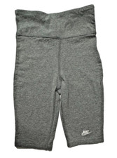 NIKE Tight Fit Girls Bike Biking Biker Shorts High Rise Gray Size Medium