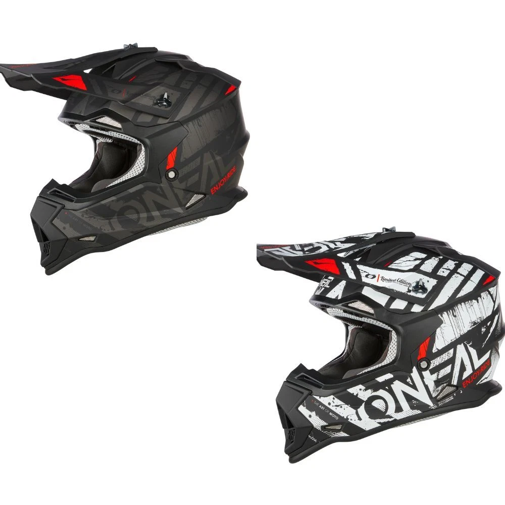  O'Neal 2 SRS Casco Glitch Negro/Blanco, SM : Automotriz