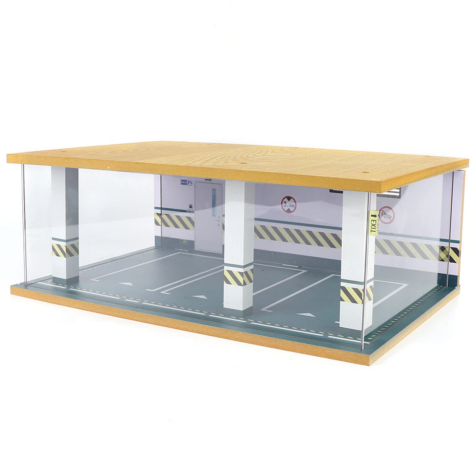 Diorama 1/24 Modelo Coche Garaje Estacionamiento Paisaje Iluminación LED Caja de Exhibición Regalo Foto 4 de 4