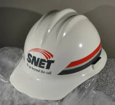 VTG SNET Telephone Bullard 3000 Hard Hat Hard Boiled 3 Rib Helmet w/head band