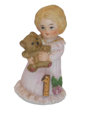 Enesco Growing Up Birthday Girl Blonde Age 1 Porcelain Figurine 1982