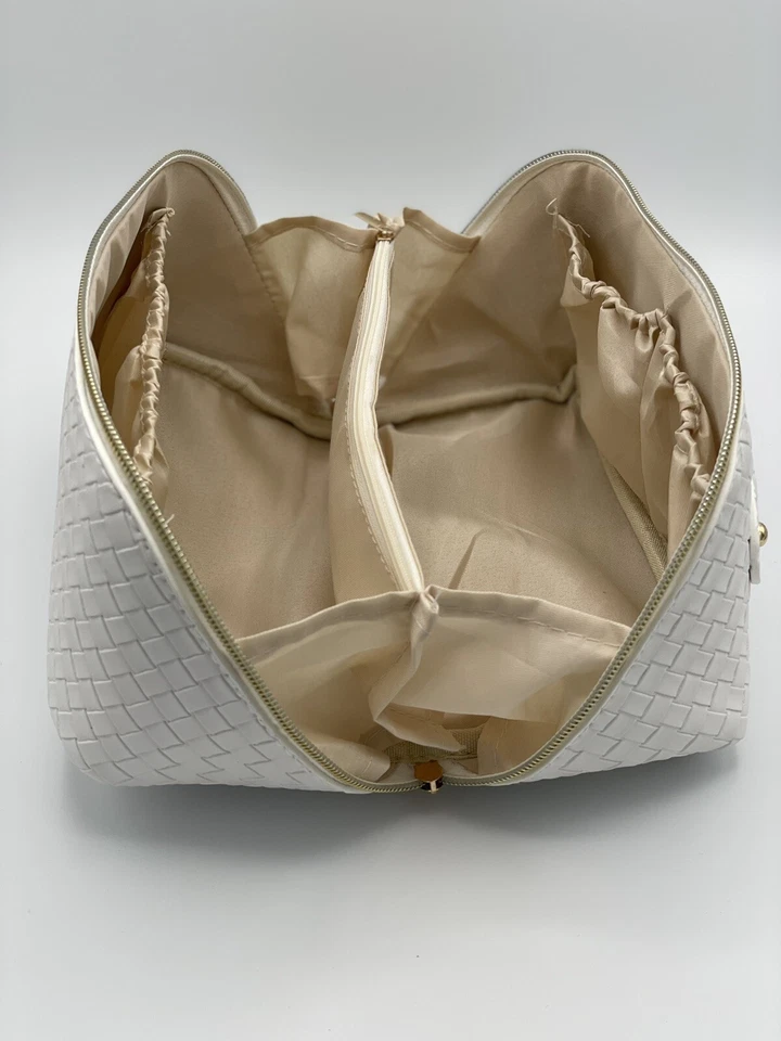 Bolsa de maquiagem de viagem, organizador de higiene pessoal, couro ecológico de grande capacidade - Imagem 2 de 4