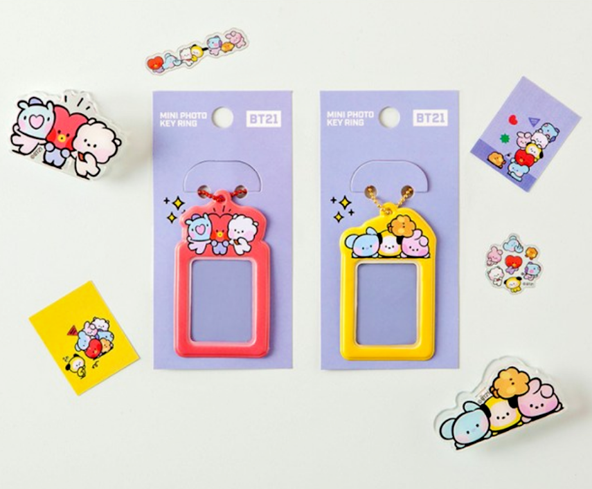 BTS BT21 baby Photocard Holder Keyring minini by Line Friends +