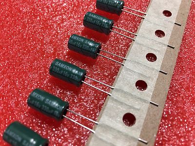 10 Condensatori Elettrolitici Rubycon 330uF 16V 105°C – Radiale 6,3x11 Mm