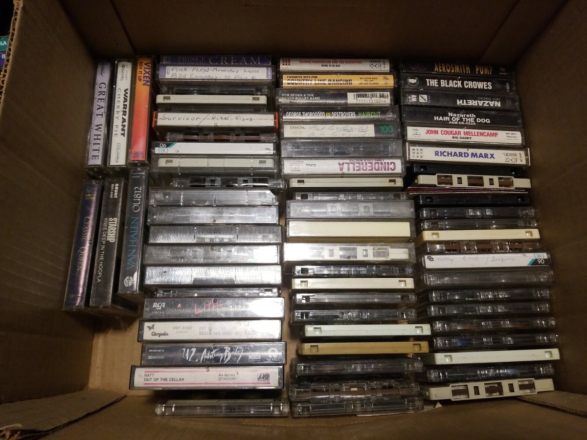 LOT OF 193 VINTAGE ROCK METAL POP 1980s 1990s CASSETTE TAPES