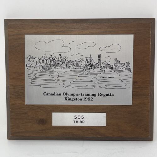 1982 Canadian Olympic-training Regatta Kingston 505 Third Trophy Award Plaque - Picture 1 of 2