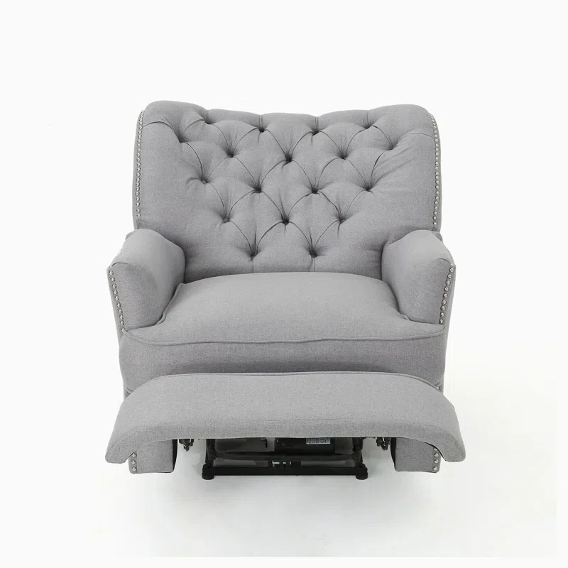 Hokku Designs 36,5 x 33,75 x 38,25" Sheran tapizado acolchado reclinable, gris Foto 4 de 4