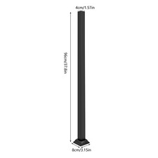 2x 38" Black Deck Railing Wrought Iron Handrail Post Kit Square Metal Fence Post