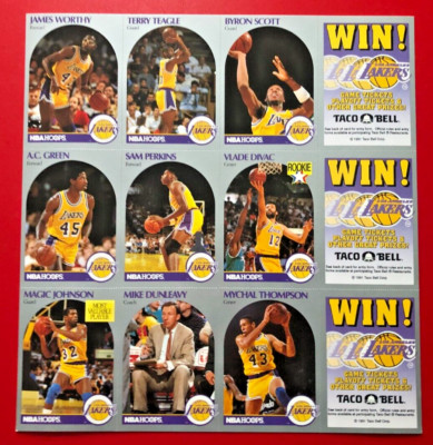 Los Angeles Lakers 1990 NBA Hoops Uncut sheet | eBay
