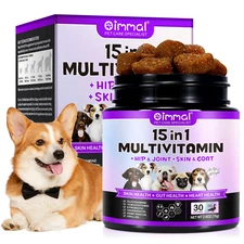 Dog Multivitamin 30 Chews 15 in 1 Dog Vitamins & Supplements Dog Multi Vitamins