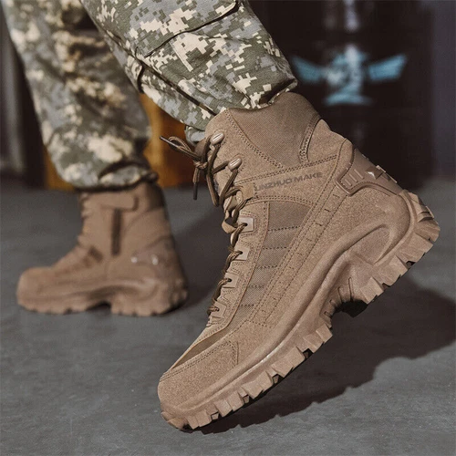 Stivali Uomo Escursionismo Militare Impermeabili Tattici Combattimento Moto Scarpe/ - Foto 9 di 32