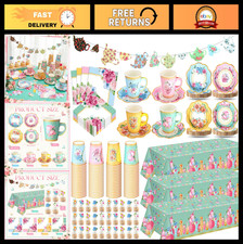 322 Pcs Floral Tea Party Supplies Set - Disposable Cups, Plates, Napkins  Decor