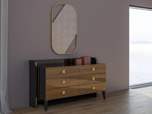 Modern Luxus Schlafzimmer Kommode Mit Spiegel Design Schrank MöBel-image