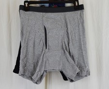 Fruit of the Loom 4 PACK Mens No Ride Up Boxer Brief Gray/Black Size Large