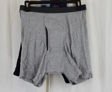 Fruit of the Loom 4 PACK Mens No Ride Up Boxer Brief Gray/Black Size Large