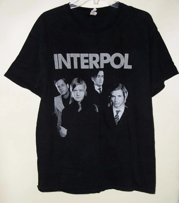 Interpol Band Members Black Cotton  T Shirt Size S-5XL