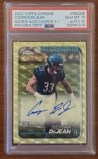 Marketplace image: 2024 TOPPS CHROME AUTO SUPERFRACTOR EAGLES 1/1 COOPER DEJEAN RC PSA 10 AUTO 10