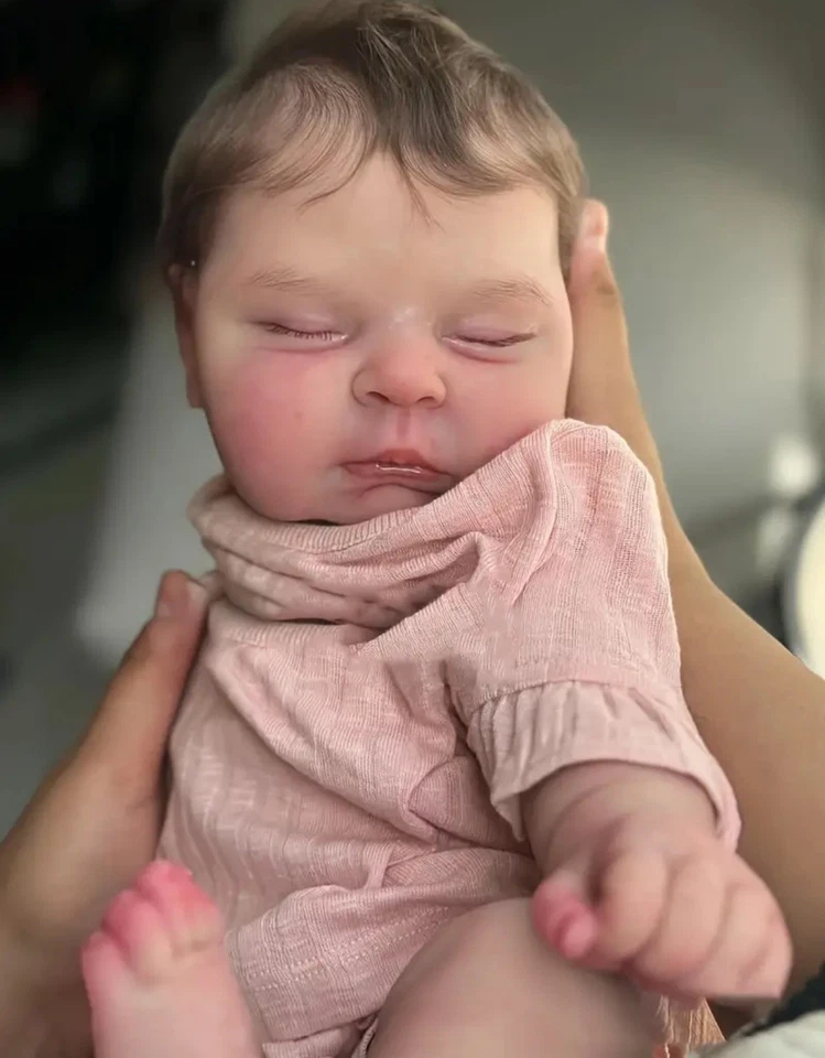 Bambole Reborn Femmina in Silicone Morbido 48CM Neonata Reborn Bambola Bambina - Immagine 2 di 4