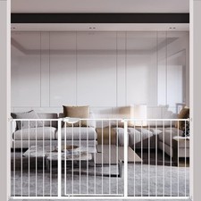 Triple Lock Baby Gate for Stairs Doorways and House 31" to 86" Extra Wide Pre...