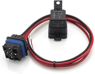 1 Pack 60/80 Amp 12 Volt Waterproof Automotive Relay with Pigtail, 5-Pin Heavy D