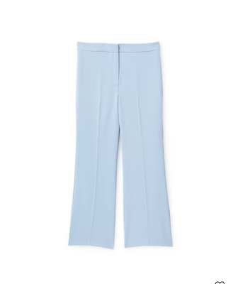 iBlues Crepe Light Blue Wide Leg Crop Pant Size 12, Euro Size 50.  