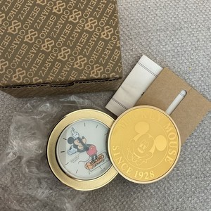 New Walt Disney Mickey Mouse Collectable Seiko Quartz Clock Gold Color QFD 203 G