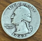 1942 P Washington Quarter - 90% Silver