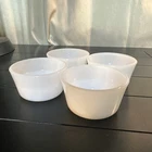 Set of 4 - Vintage Milk Glass Ramekins, Custard Dessert Cups